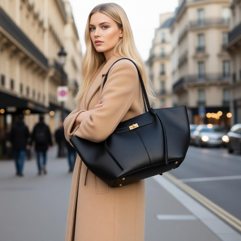 Handtasche Damen Groß Tote Bag Kunstleder Shopper Tasche Elegante Schultertasche Gross Umhängetasche Stilvoll Henkeltaschen Shopper Bag Handbags Tragetasche Beuteltasche Women's Totes