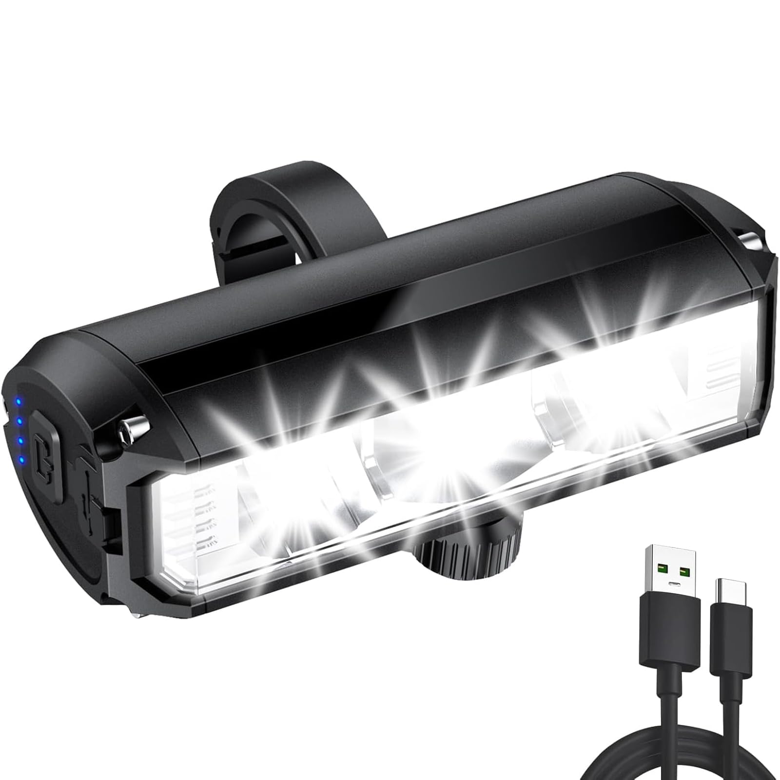 WIAZUQS Bike Lights Front Rechargeable 4000mAh, 1700 Lumens Super Bright Bicycle Lights IPX5 Waterproof, 4 Modes Front Bike Light for Road/MTB Cycling