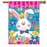 Spring Happy Easter Holiday Garden Yard Flag Banner House Home Decor 28 x 40 inch, Yellow Blue...