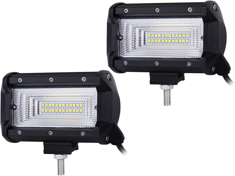 Kingopt 2x 5inch LED Light Bar Flood beam