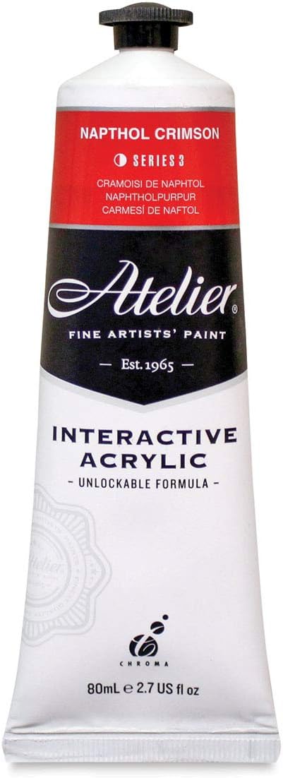 Chroma Atelier Interactive Acrylic - 80 ml Tube - Napthol Crimson