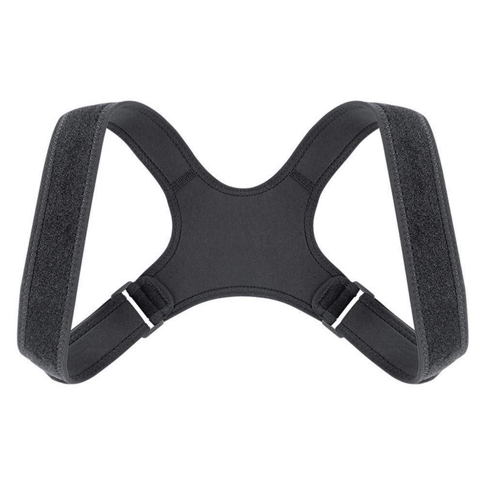 Tutore per la schiena Correttore di postura per bambini adulti Cintura di sostegno per la schiena Corsetto Tutore ortopedico per lombare Supporto per la correzione della postura (Nero) (Nero)