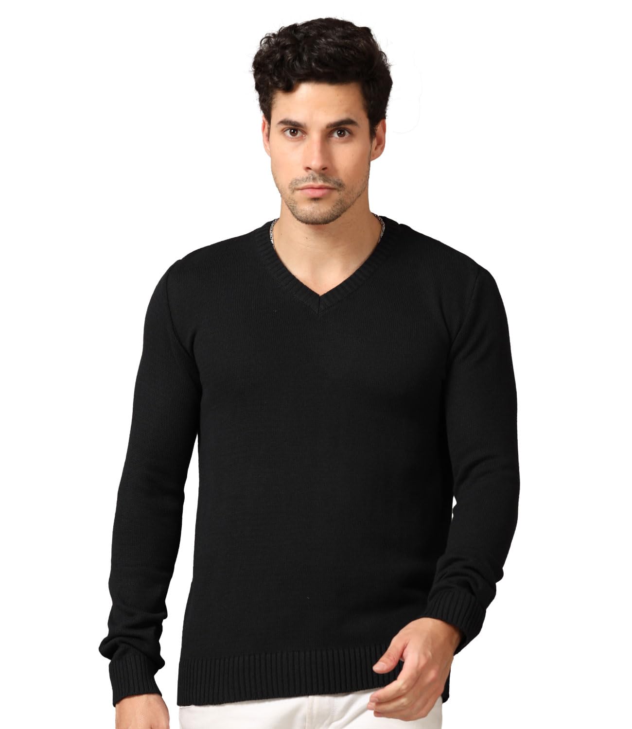 Men's V-Neck Full Sleeve Sweater | Sweater for Winter | Plain Casual Wear Sweater l Sweater for Men | Pullover for Men | Winter Wear Sweater for Men | Mens Sweater