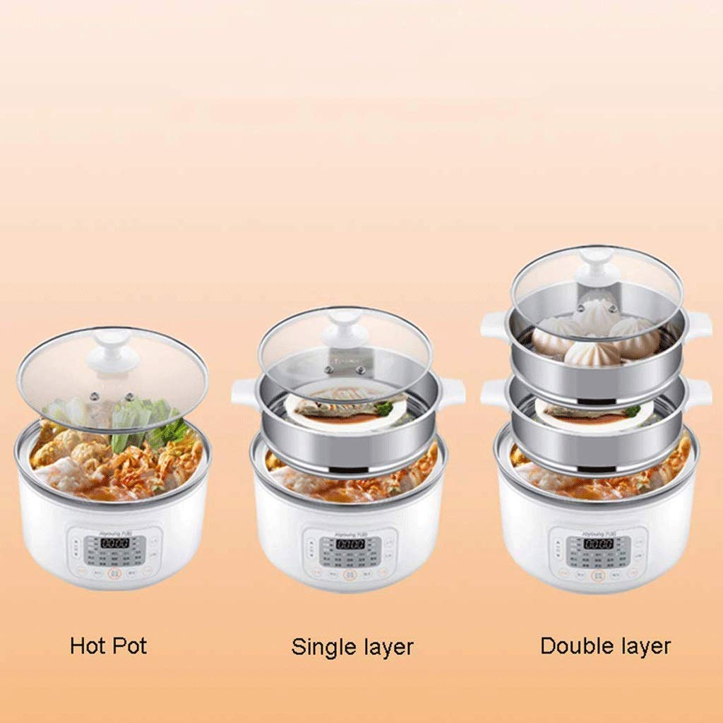 Vaporiera elettrica for Alimenti, vaporiera for Verdure 3 Strati, cestelli impilabili con Timer, Diametro 32,4 cm