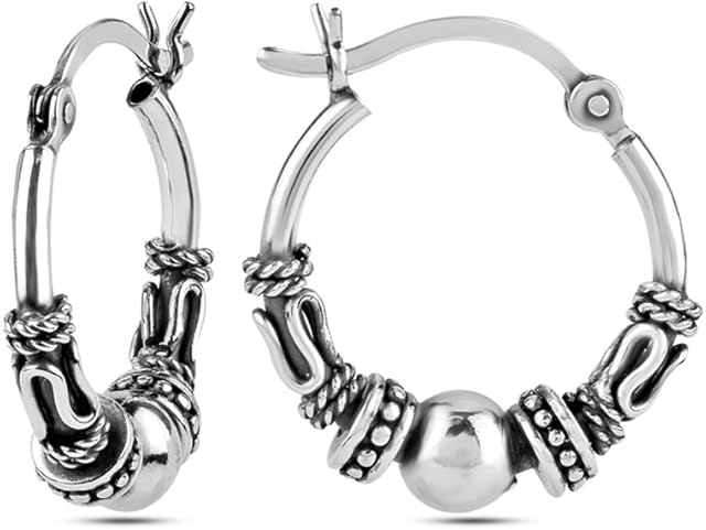 LeCalla Girl's Sterling Silver Hoop Earrings