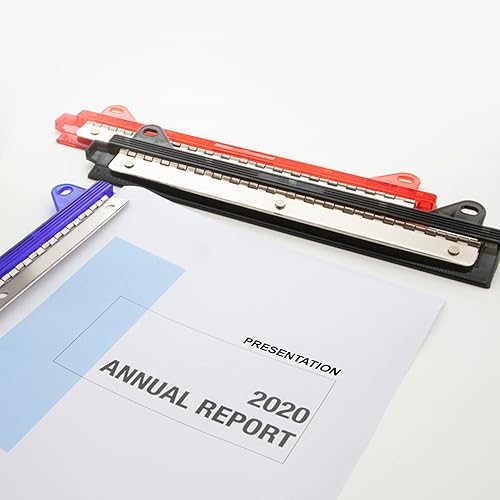 Miniatura 7 de Bazic Premium agarre para papel con 3 agujeros (los colores pueden variar), PlataAzulRojo