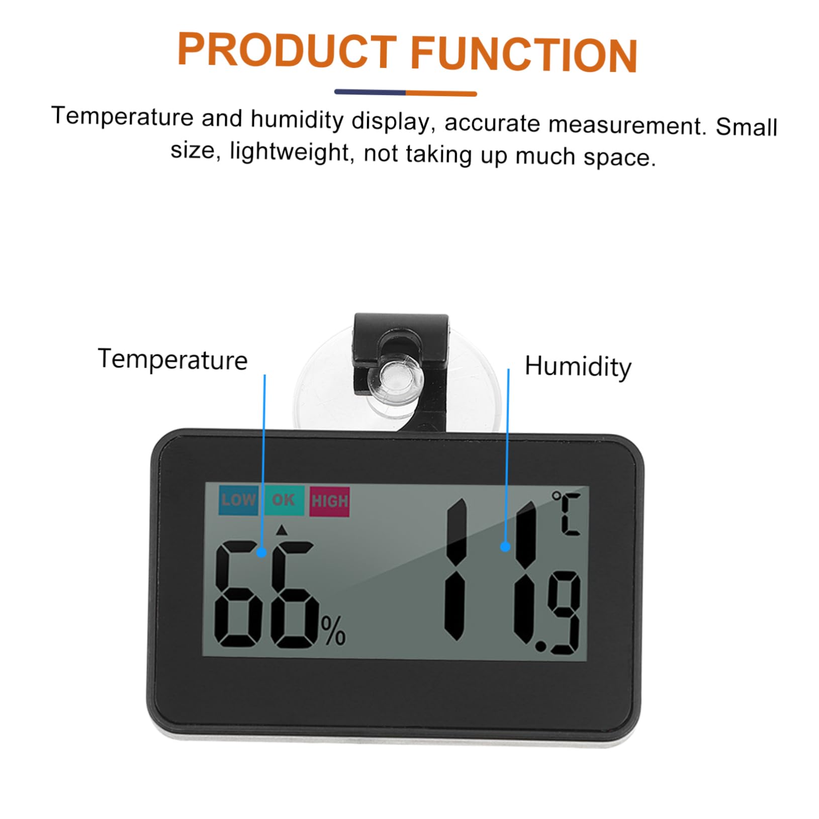 Amosfun 3 Piezas Termómetro Mini Congelador Herramienta De Medición De Temperatura Para Nevera Congelador Inalámbrico Mini Nevera Higrómetro De Escritorio Nevera Digital Abdominales Black