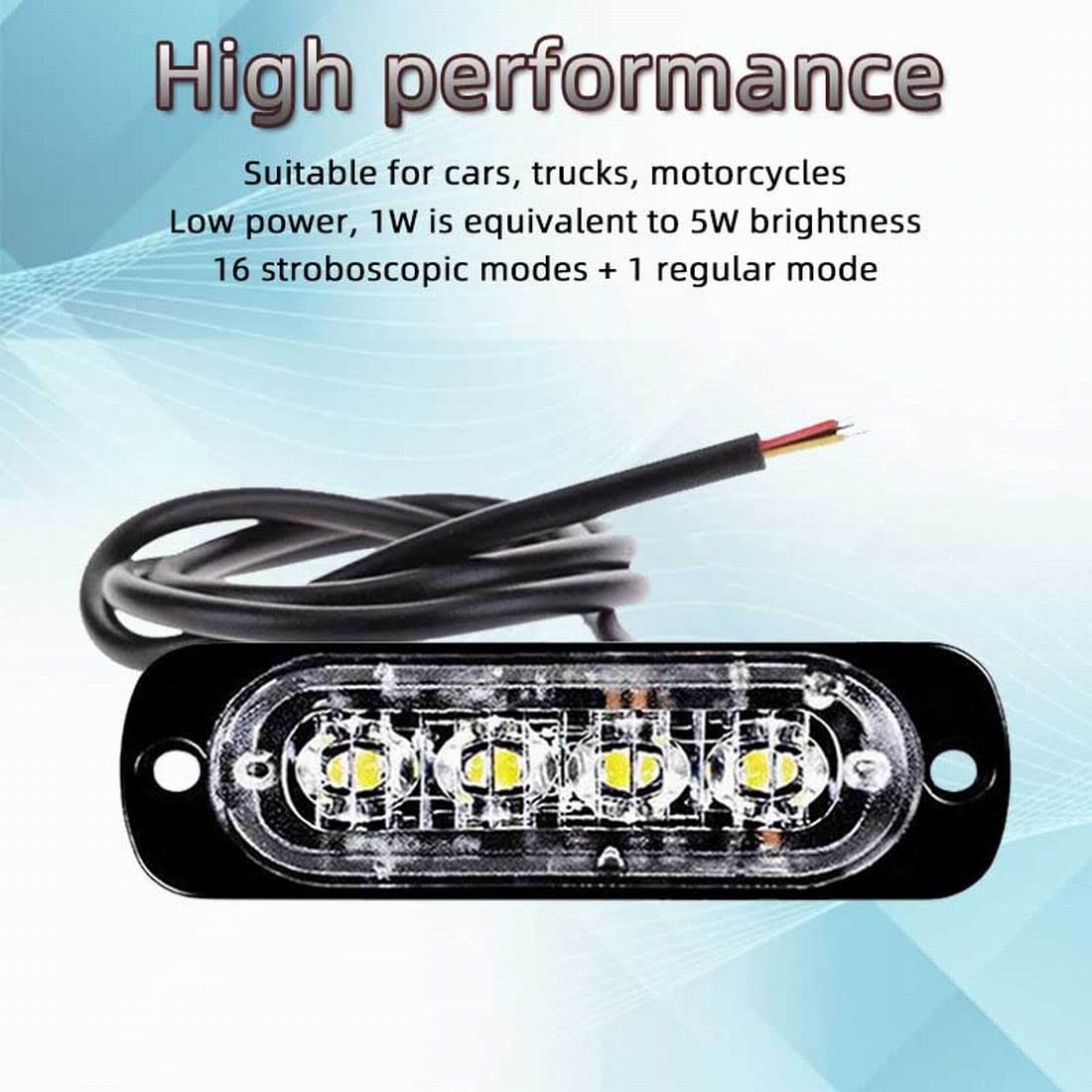 Awaryjne ?wiat?a stroboskopowe do samochodu 4 diody led pasek o?wietleniowy ?ó?ty grill awaria migaj?ce 12 V 24 V do przyczepy do ci??arówki przyczepa kempingowa ?ód? Van zestaw 4 szt.