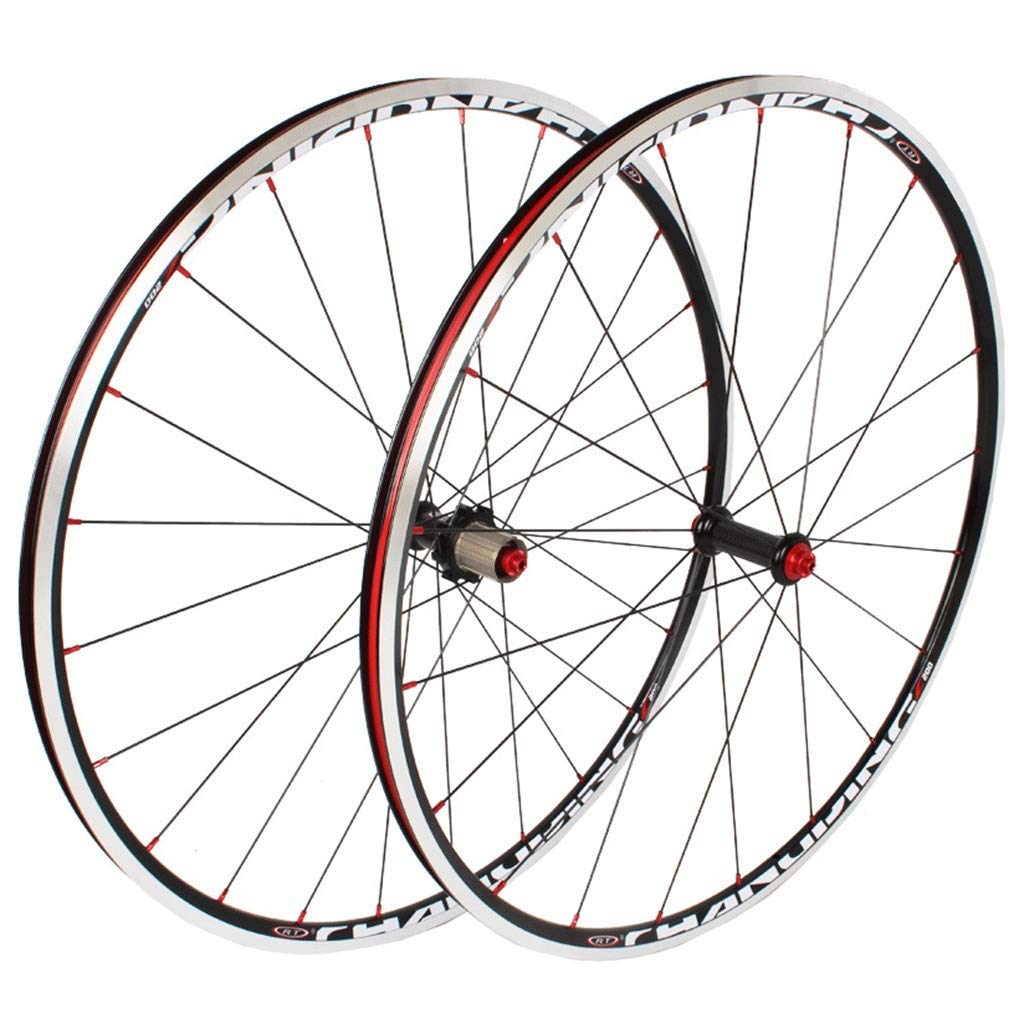 Juego de Ruedas de Bicicleta 700c para Bicicleta de Carretera llanta de aleación de Doble Pared C/V Freno 7-11 buje de Tarjeta de Velocidad rodamiento Sellado QR