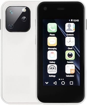 Zyyini XS13 Unlocked Smartphone, 2.5inch Mini Mobile Phone for Android 6, Dual Sim, 1GB/8GB, Dual Camera Business Backup Phone, Lightweight and Easy to Carry, 1580mAh Battery