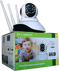 Câmera Ip Sem Fio 360° 3 Antenas Hd Wifi Visão Noturna Alarme