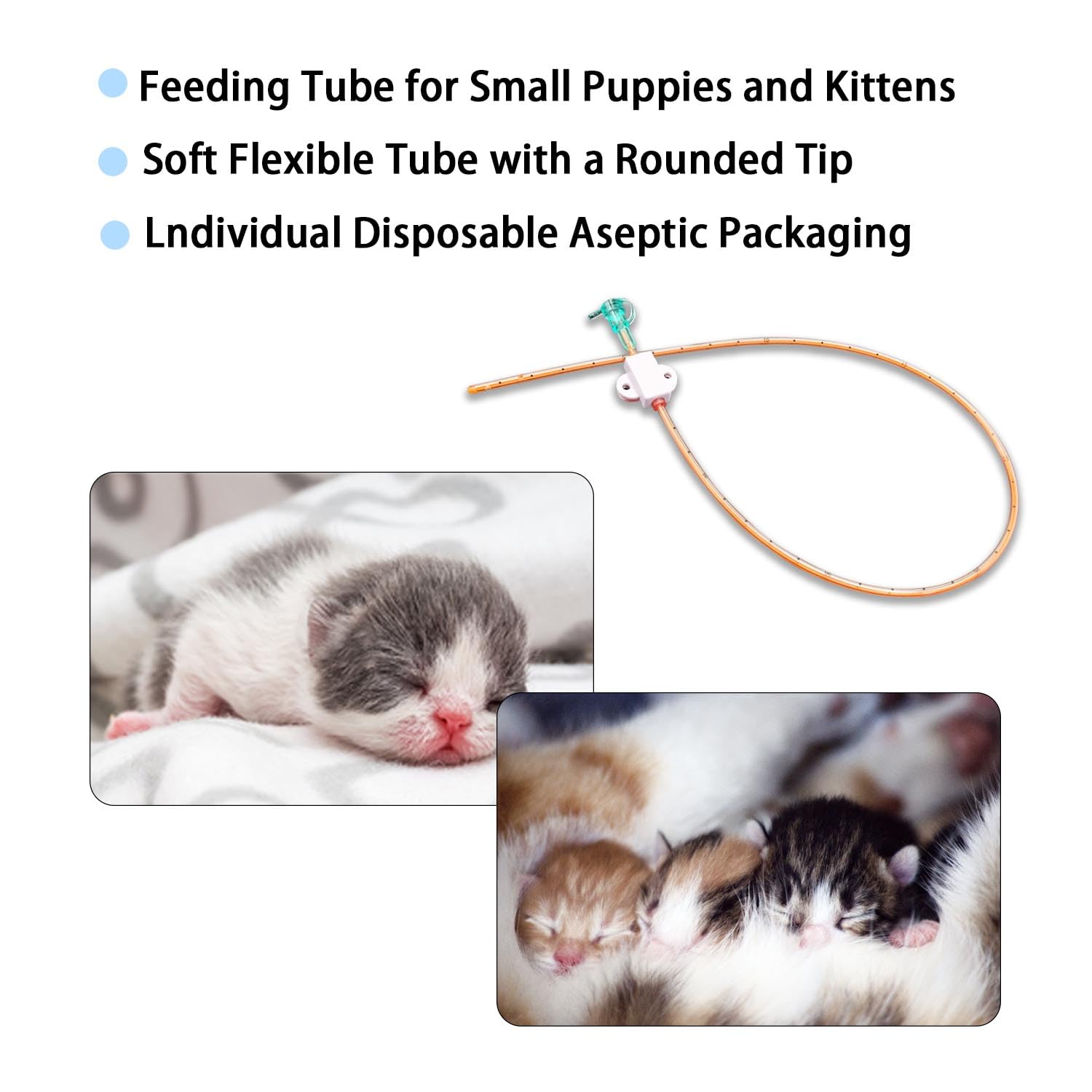Tube de gavage nasogastrique pour animaux 5Fr 1.6x410mm – Sonde nasale pour chats et chiens, soutien nutritionnel vétérinaire