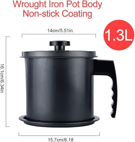 Miniatura 9 de Ourokhome - Recipiente con colador para grasa de tocino, recipiente de 54.10 fl oz (1.6litros) o 6.7tazas para aceite de cocina y de freír, grasa de