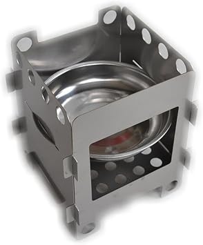 304 Stainless Steel Wood Stove Alcohol Stove Outdoor BBQ Camping Cookware