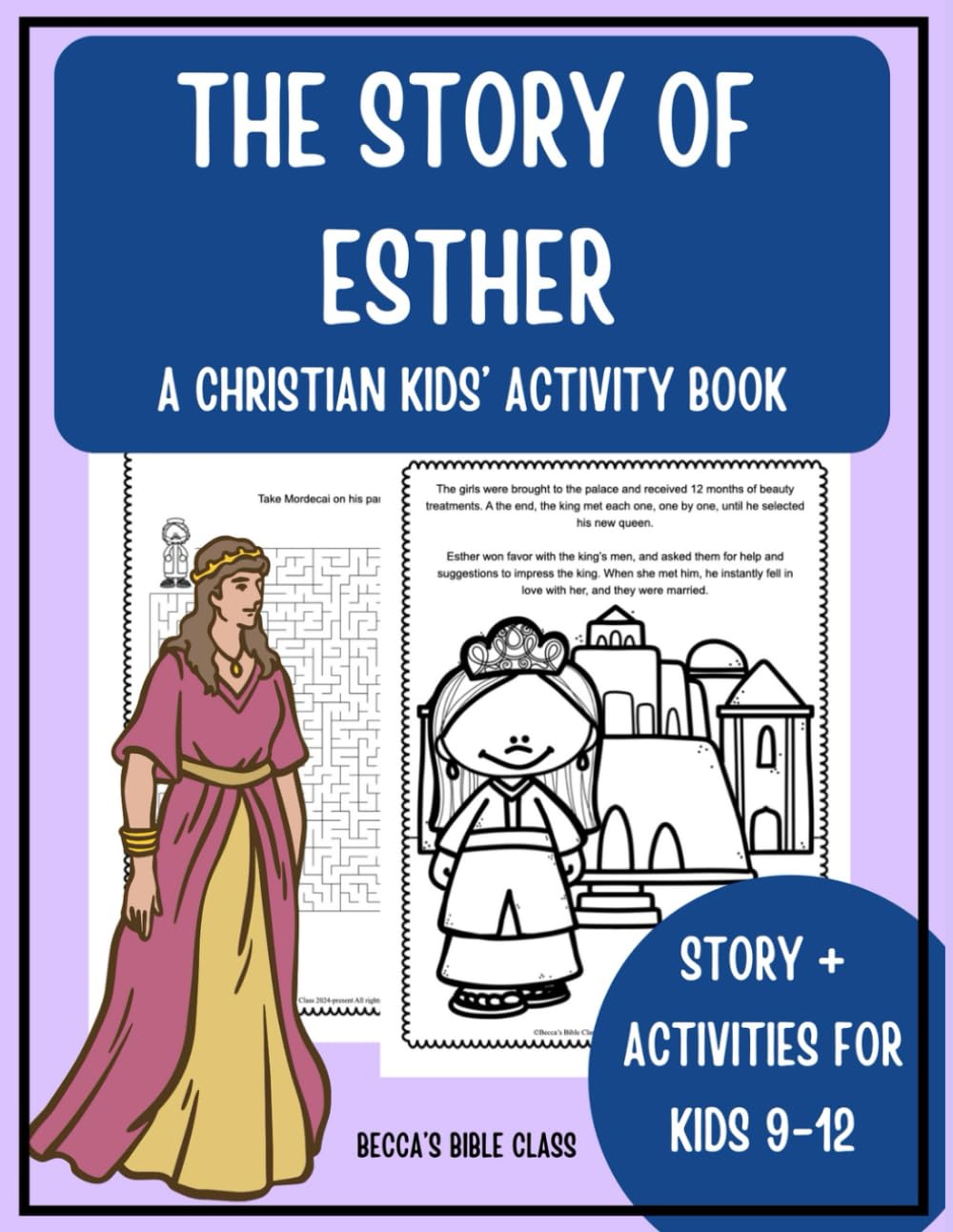The Story of Esther: A fun kids Bible stories activity book for ages 9-12