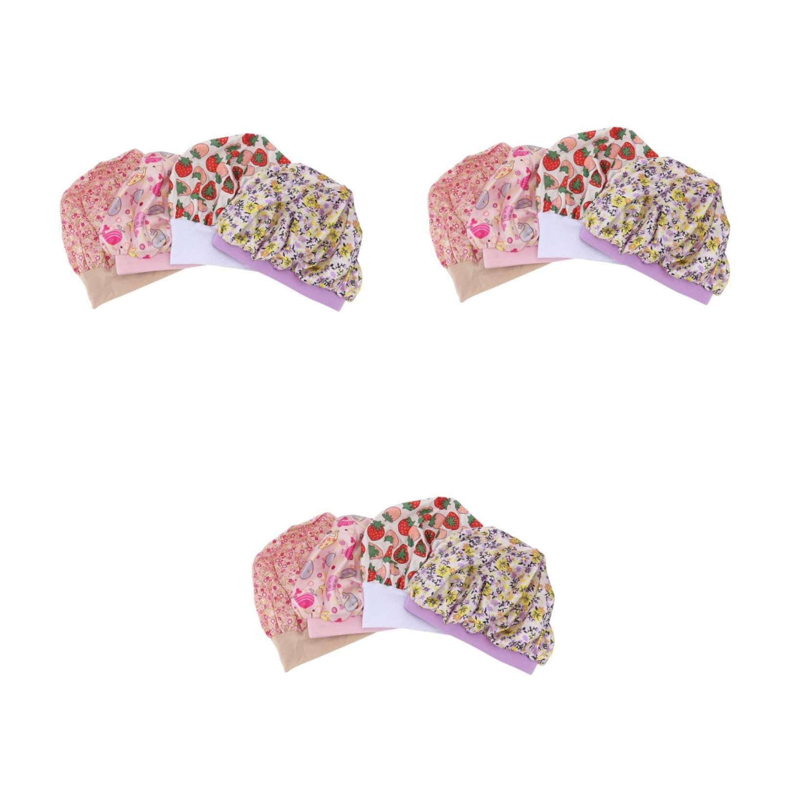 Housoutil 3 Set di Cuffie in Raso per Bambini Cappellino da Notte Materiale Facile da Indossare per Bambini Casa Viaggio Uso 4 Pezzi*3