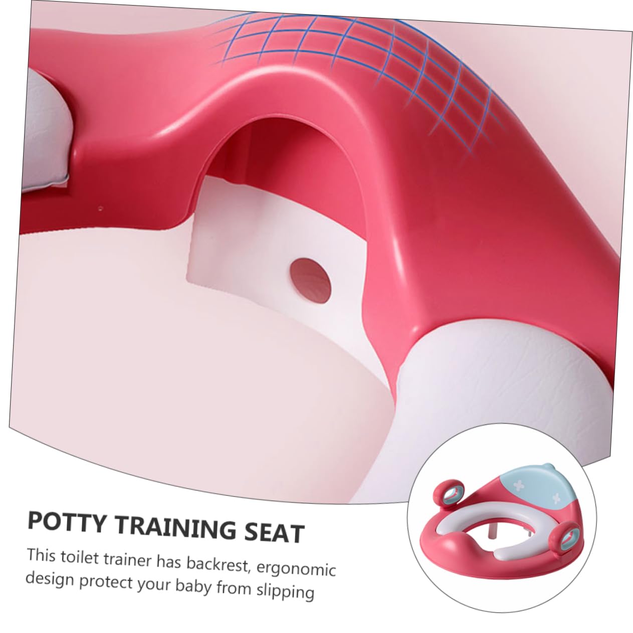 Asiento de Entrenamiento Infantil Baño con Respaldo Rosa