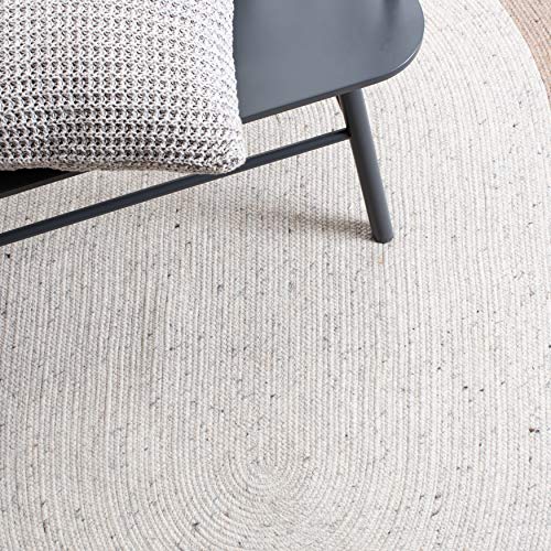 Safavieh BRD903H-4OV Braided Collection 4' X 6' Oval Charcoal/Ivory Brd903H Handmade Country Cottage Reversible Wool Entryway Foyer Living Room Bedroom Kitchen Area Rug thumb #7