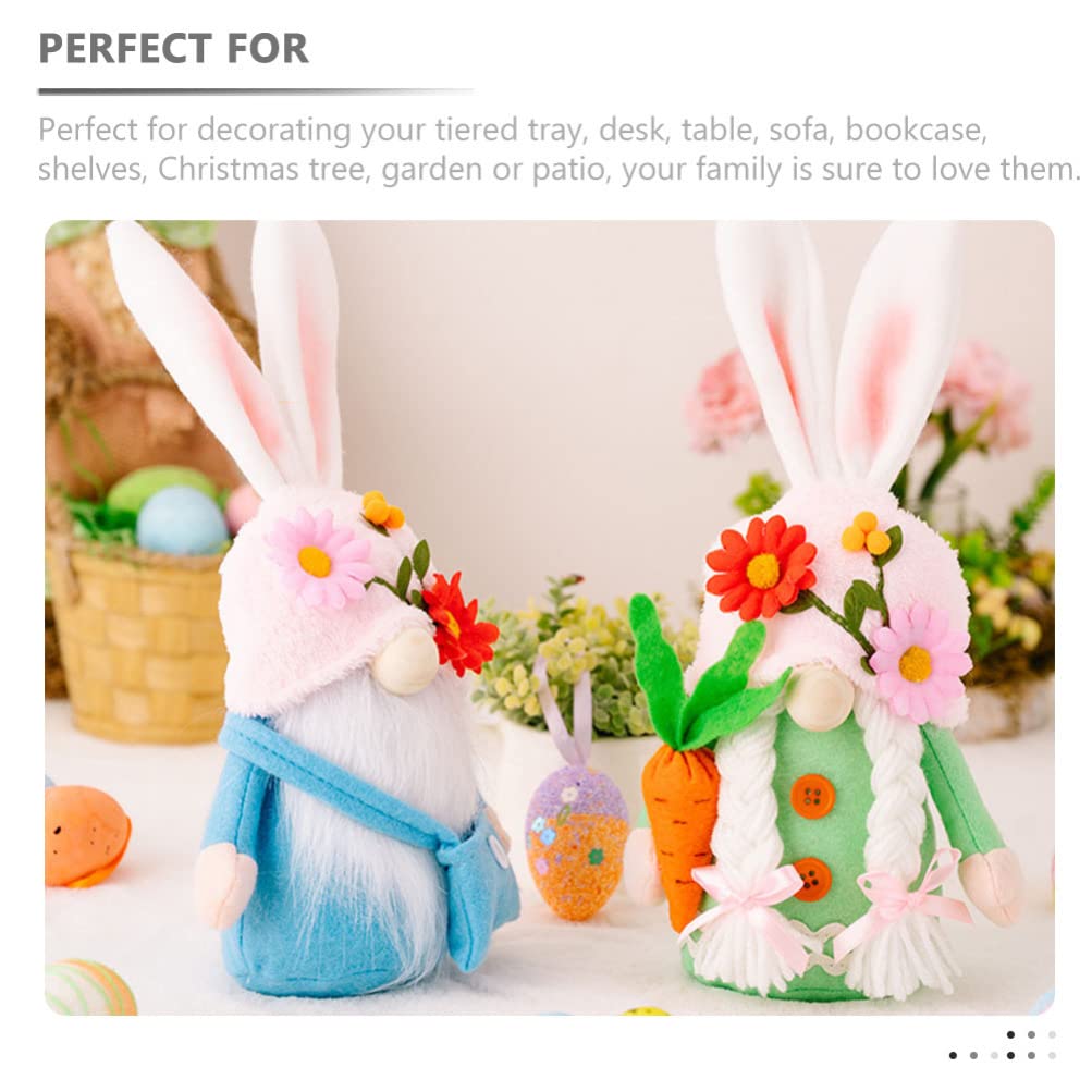 NUOBESTY 2pezzi Folletti Coniglietto Pasquale Decorazione Fai Da Te Adorabile Coniglietto Pasqua Creativo Per Arredamento Festa Pasquale Bambola Folletti Coniglietti Decorativi