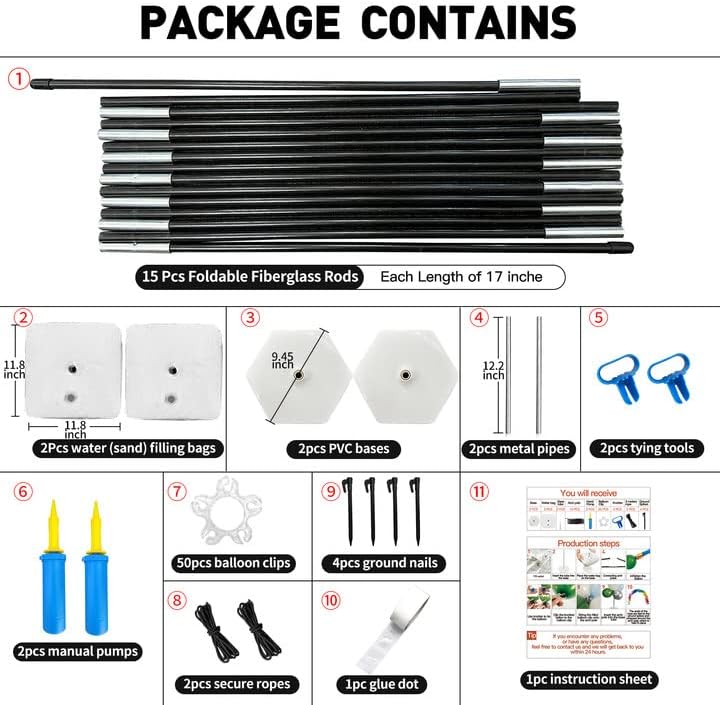 Miniatura 2 de LitiVibecho Balloon Arch Kit, 10ft Wide & 9ft Tall Adjustable Balloon Arch Stand Wind Resistance for Wedding Birthday Baby Shower Party Supplies