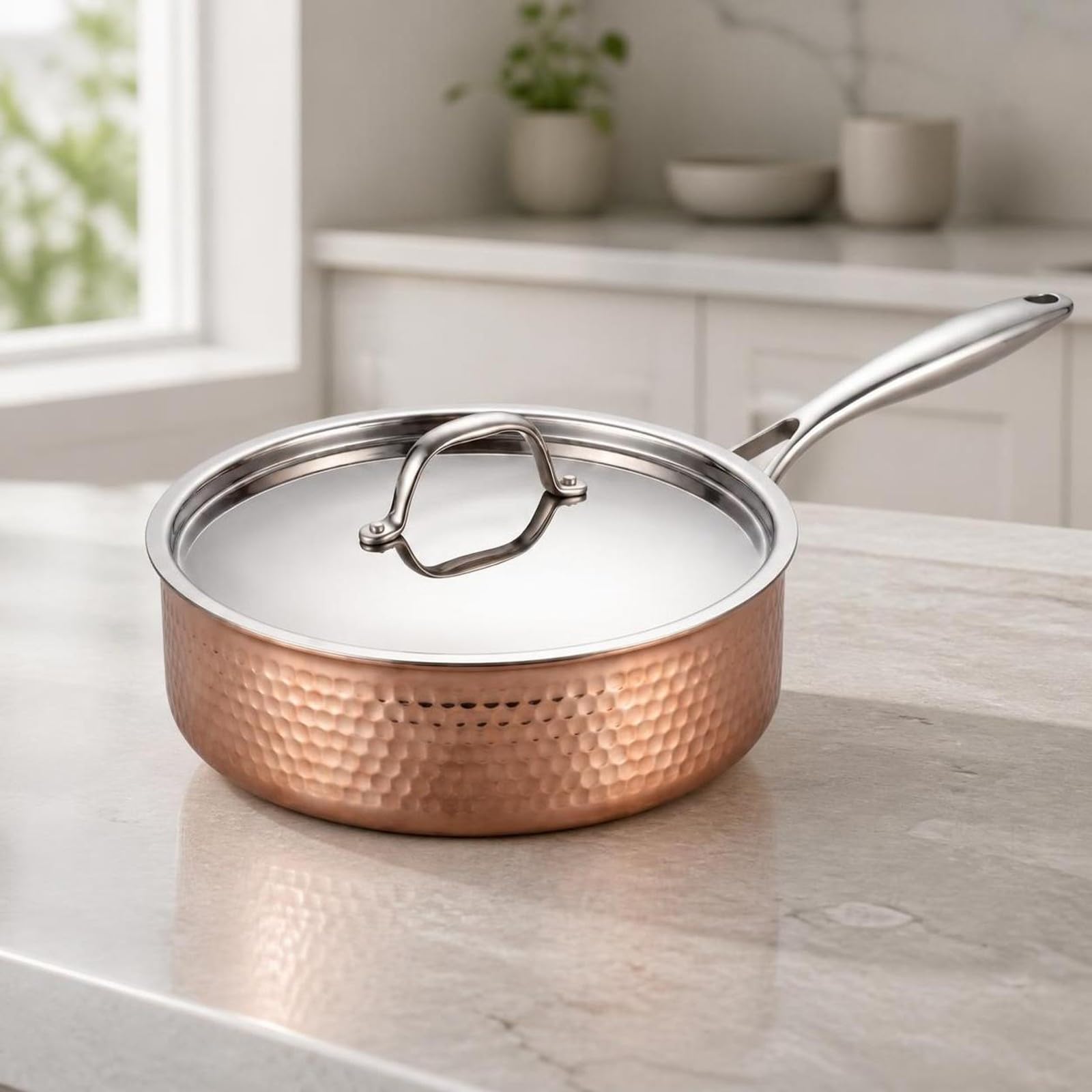 Sauteuse avec Couvercle Inox Ustensile, 28CM