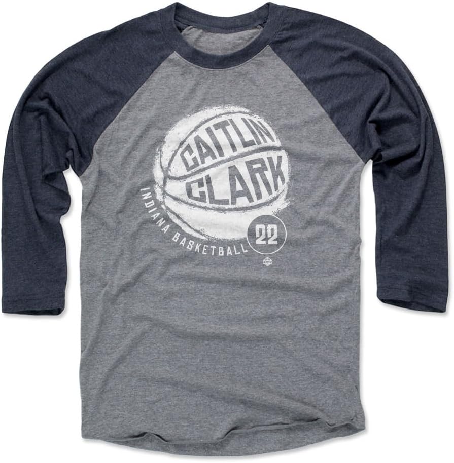 500 LEVEL Caitlin Clark Indiana Fever 3/4 Sleeve Raglan T-Shirt - Caitlin Clark Indiana Basketball