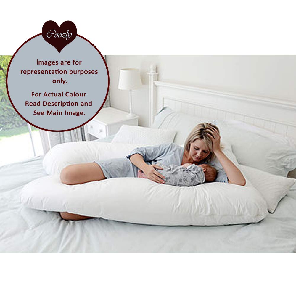 COOZLY Super Premium Feline Body Contour Pregnancy Pillow with fine PregnoCare Fibres Cotton Covers SF32 2
