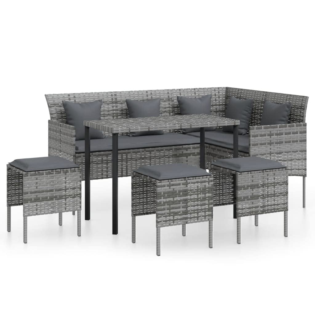 Canapé en L de jardin vidaXL Revera en résine tressée pour terrasse