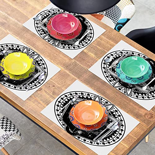Sets de table Halloween chat sorcière noir antidérapants pour décoration de table - 8