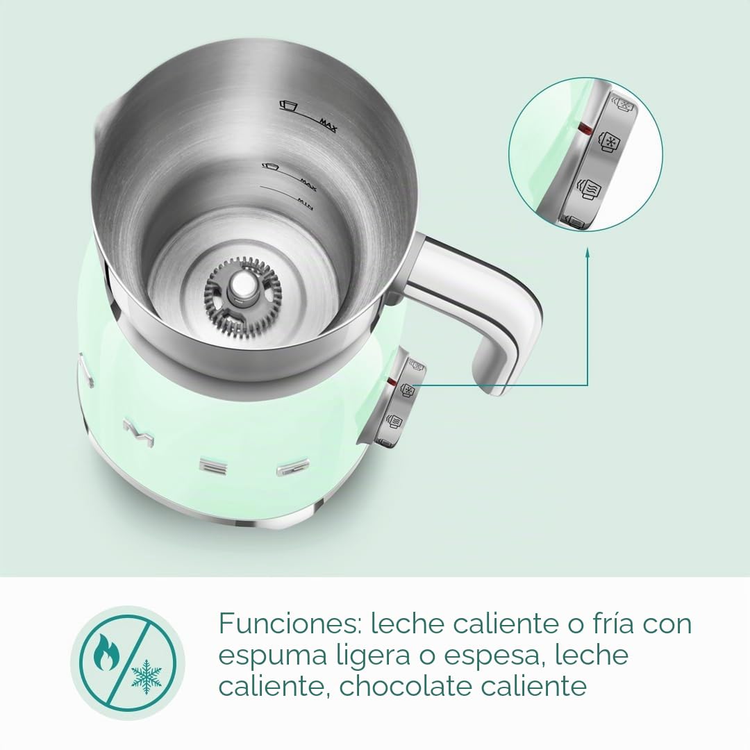 Smeg MFF11PGEU milk frother 50`s Style pastellgrün