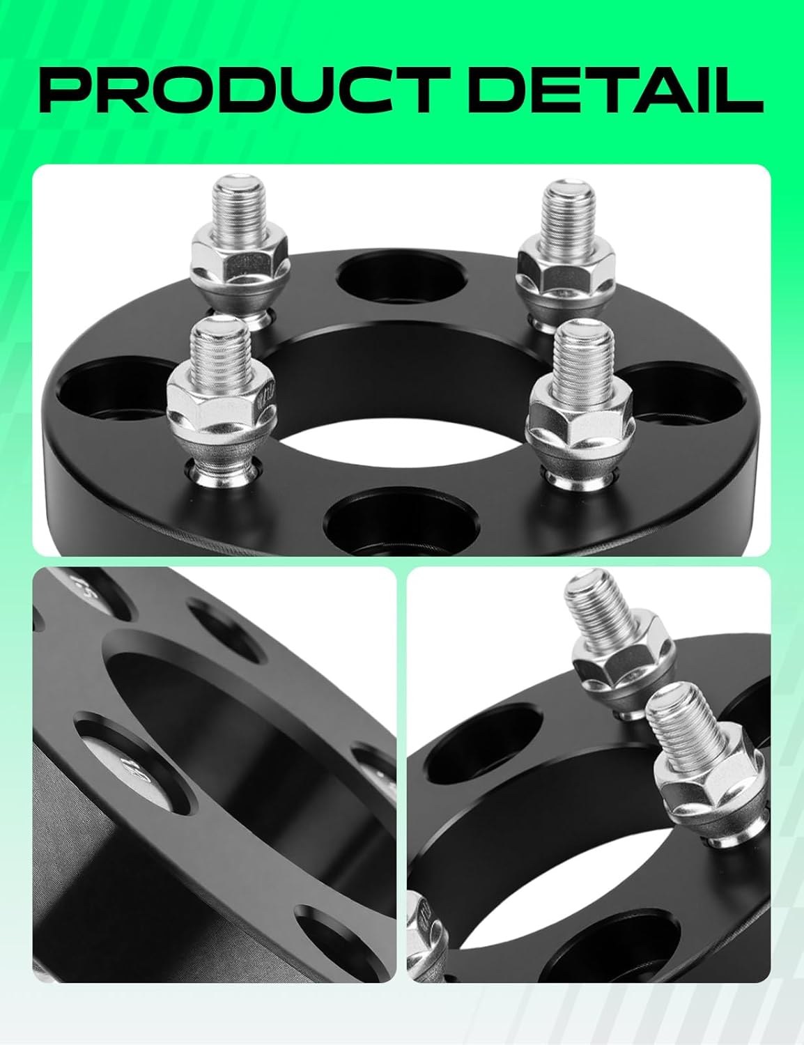 YHTAUTO 4x4.5 to 4x100 Wheel Adapters 1 Inch Compatible with Ford, Toyota, Honda, Hyundai, Kia, Mazda, Suzuki, Volvo, Mercury Models, w/ M12x1.5 & 12.9 Grade Studs, 67.1mm Center Bore 4 Lug 2PCS Black