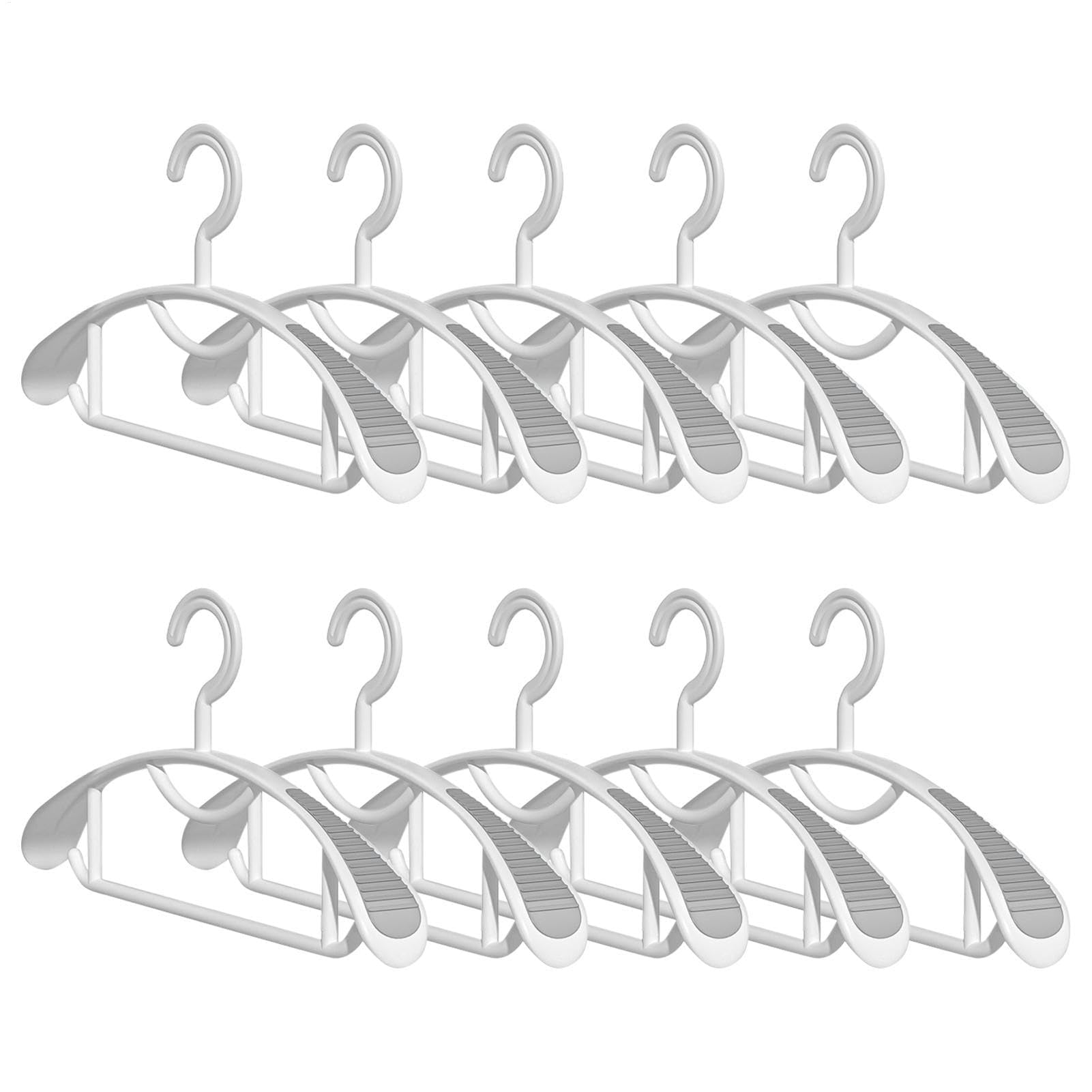 Coat Rack with Hooks Wide Shoulder - 10 Clothes,Sturdy Hangers Organizer with Pants,Space Saver