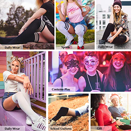Image of Century Star Thigh High Socks Long Over Knee High Socks for Women Casual Athlete Striped Knee High Stocking