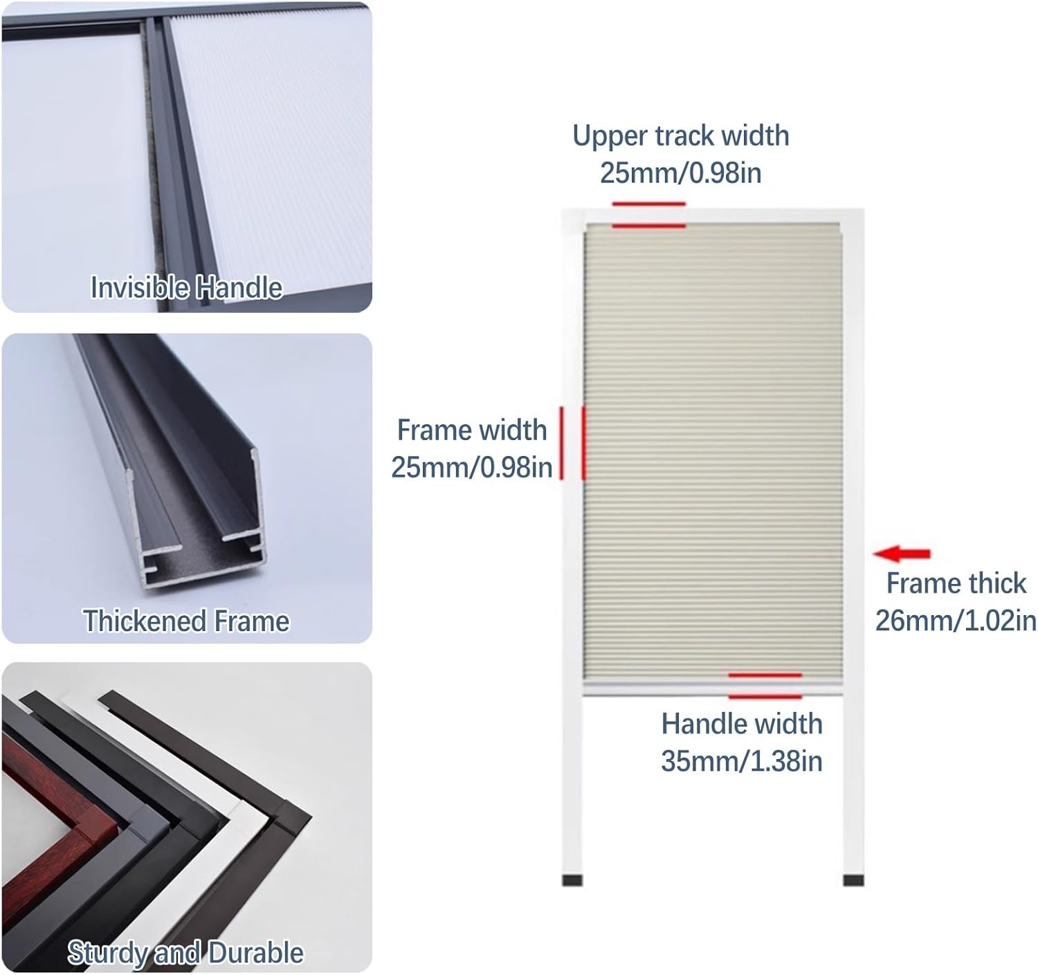 Customizable Accordion Privacy Dividers, No-Drill Interior Folding Doors for Bedroom, Balcony, Closet, Bathroom, Office - Easy Install 46x80in (117x203cm)