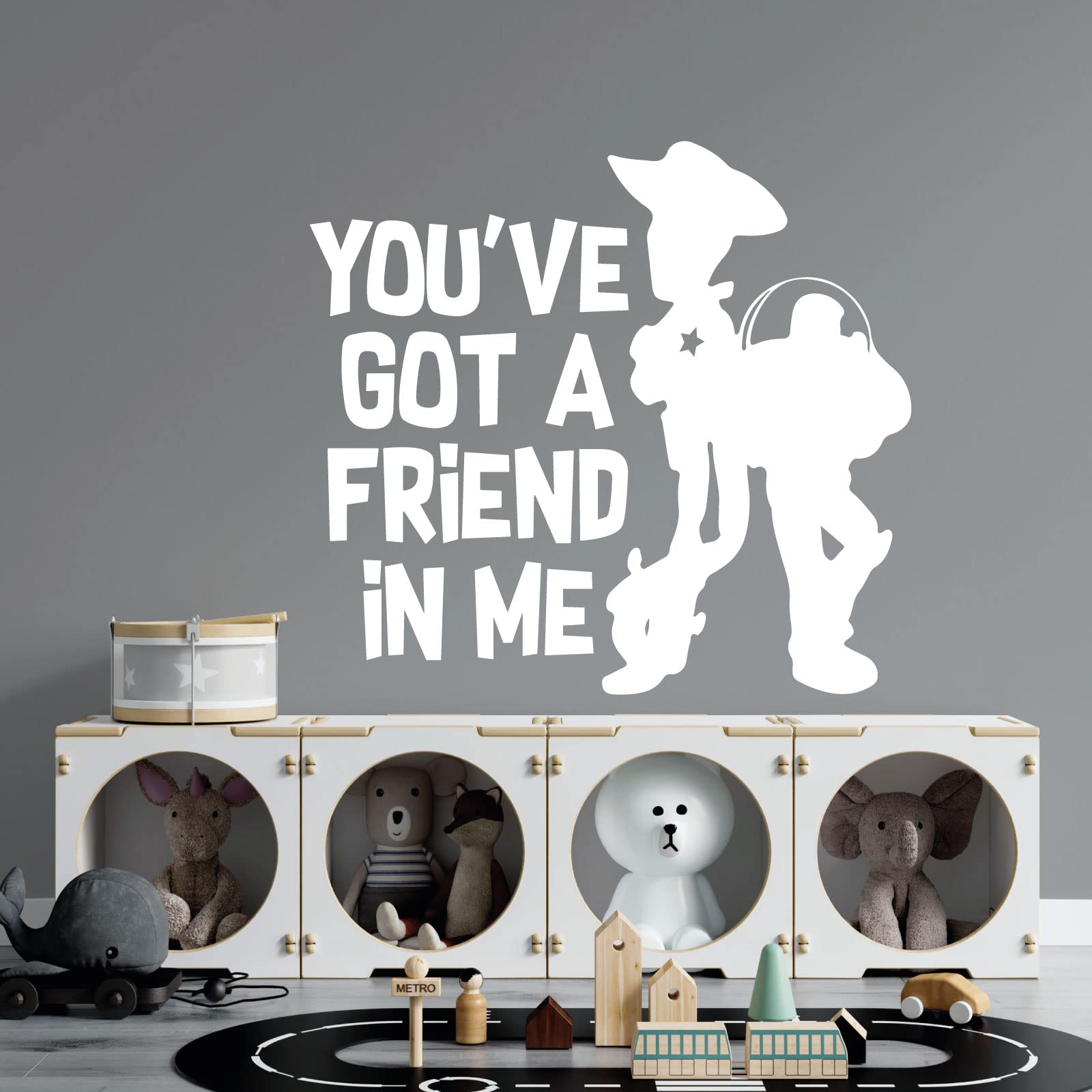 Woody and Buzz - You've Got a Friend in Me - Story Inspired Children's Vinyl Wall Decal Sticker [XLarge] [White]
