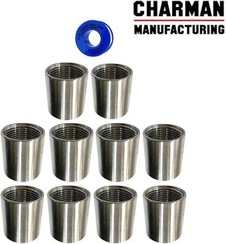 CMI Inc Paquete de 10 acoplamientos galvanizados de 1 pulgada  Clase 150  Para accesorios de tubería de hierro roscado de hierro maleable