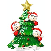 Family Tree Personalized Christmas Ornament with Custom Names Family of 3
