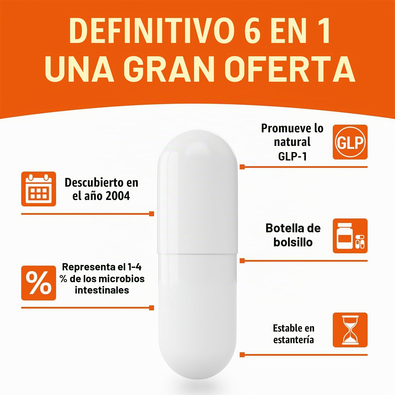 Akkermansia Muciniphila 30 Billones AFU | Con Almidón Resistente | Sin OGM y Sin Gluten para Mujeres y Hombres | 240 Cápsulas