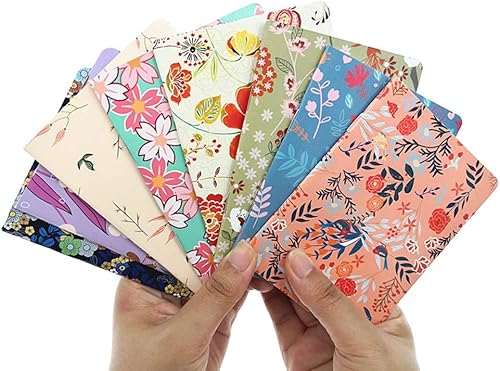 Miniatura 5 de 24pcs mini cuaderno, patrones florales cuaderno de bolsillo portátil Steno Memo Notebook MiniDaily Bloc de notas (8 patrones, páginas con reglas)