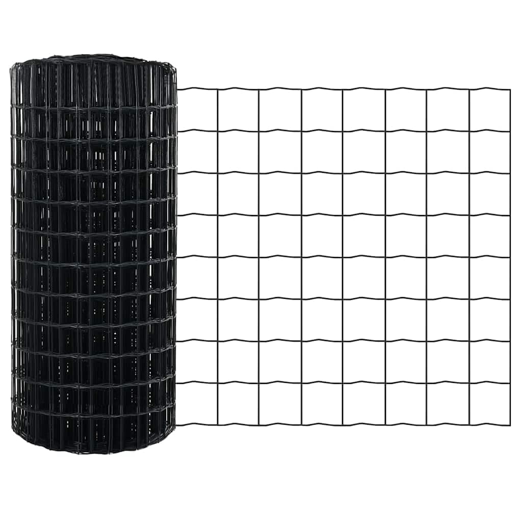 Euro Fence Grey 0.8 x 10 m PVC-Coated Iron Garden Fencing Panel, Modern Rustproof Privacy Screen for Terrace and Yard, Stain Resistant Outdoor Metal Barrier with Simple Assembly