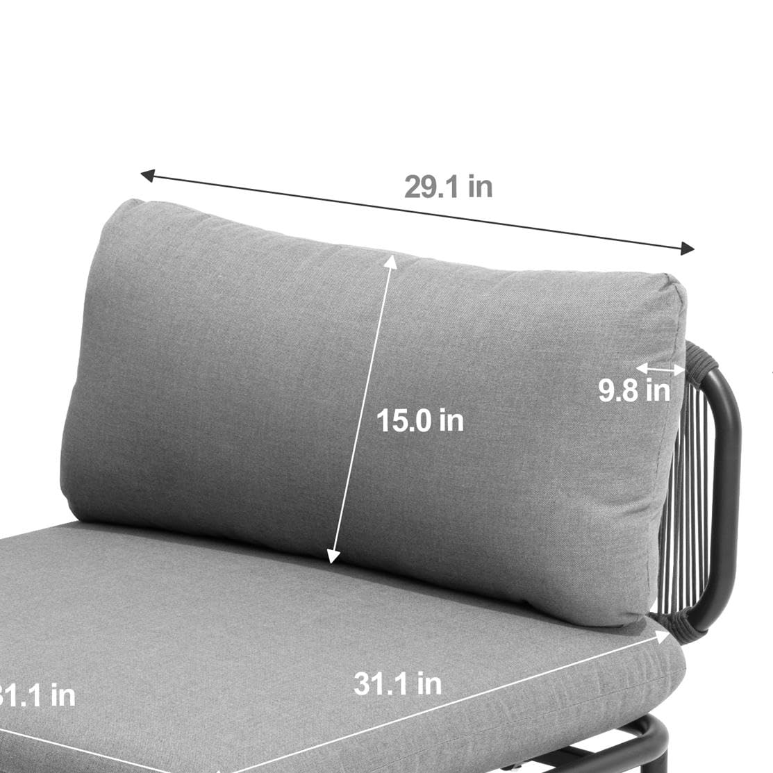 VredHom Patio Furniture Set Pillow, Dark Grey (only one Pillow)