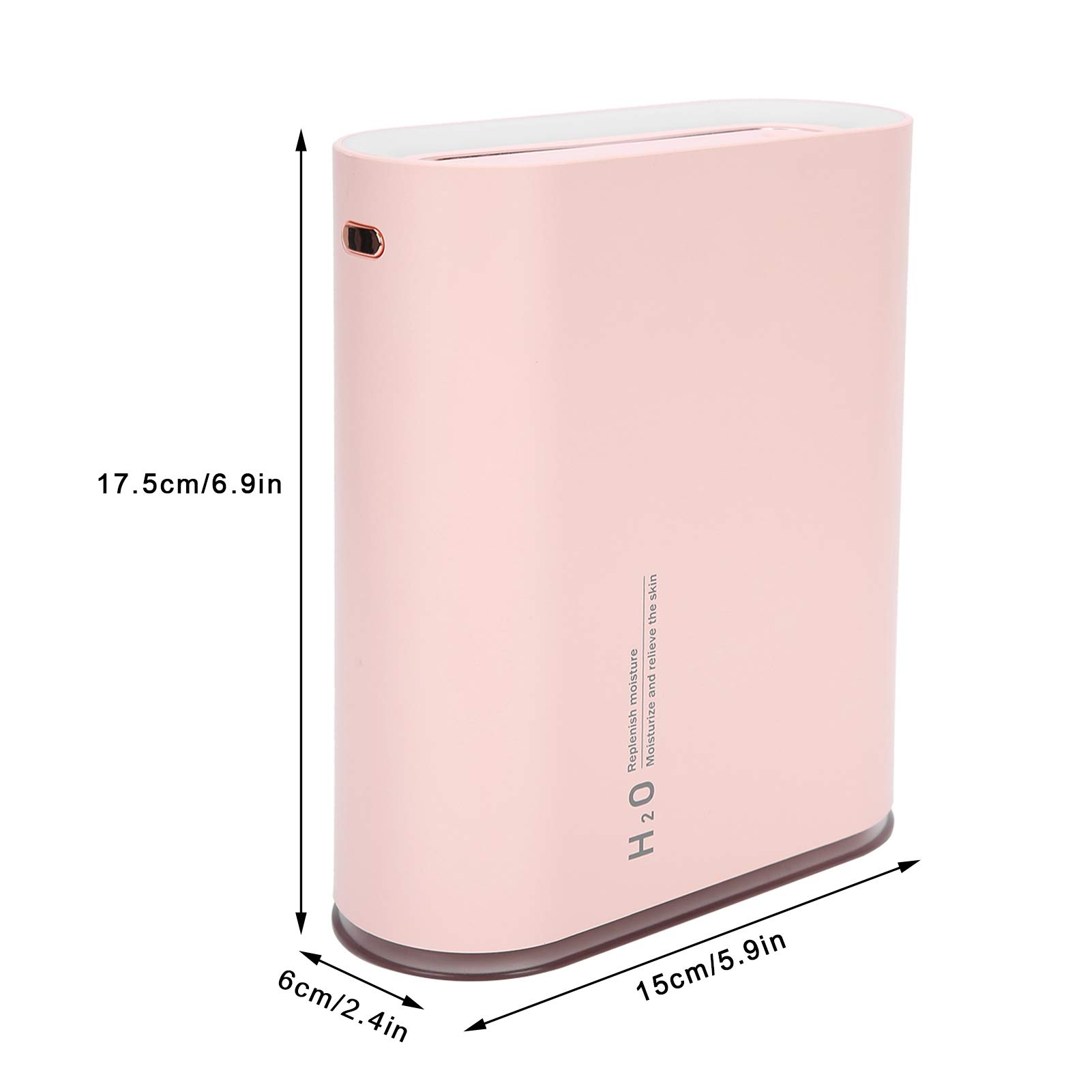 Humidificador de Aire Portátil de 1 Litro con Función de Pulverización Dual, Luz Nocturna Cálida para Uso en Interiores y Oficinas (Rosa)