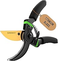 Ultra Sharp Titanium Coated Pruning Shears - Arthritis Friendly Clippers, Rust-Proof Japanese SK5 Steel, Effortless 3/4" Cuts for Gardening