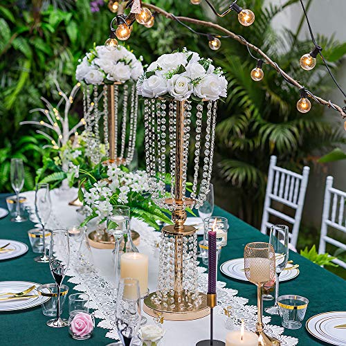 Decoración de mesa de comedor para eventos con centros de cristal 3