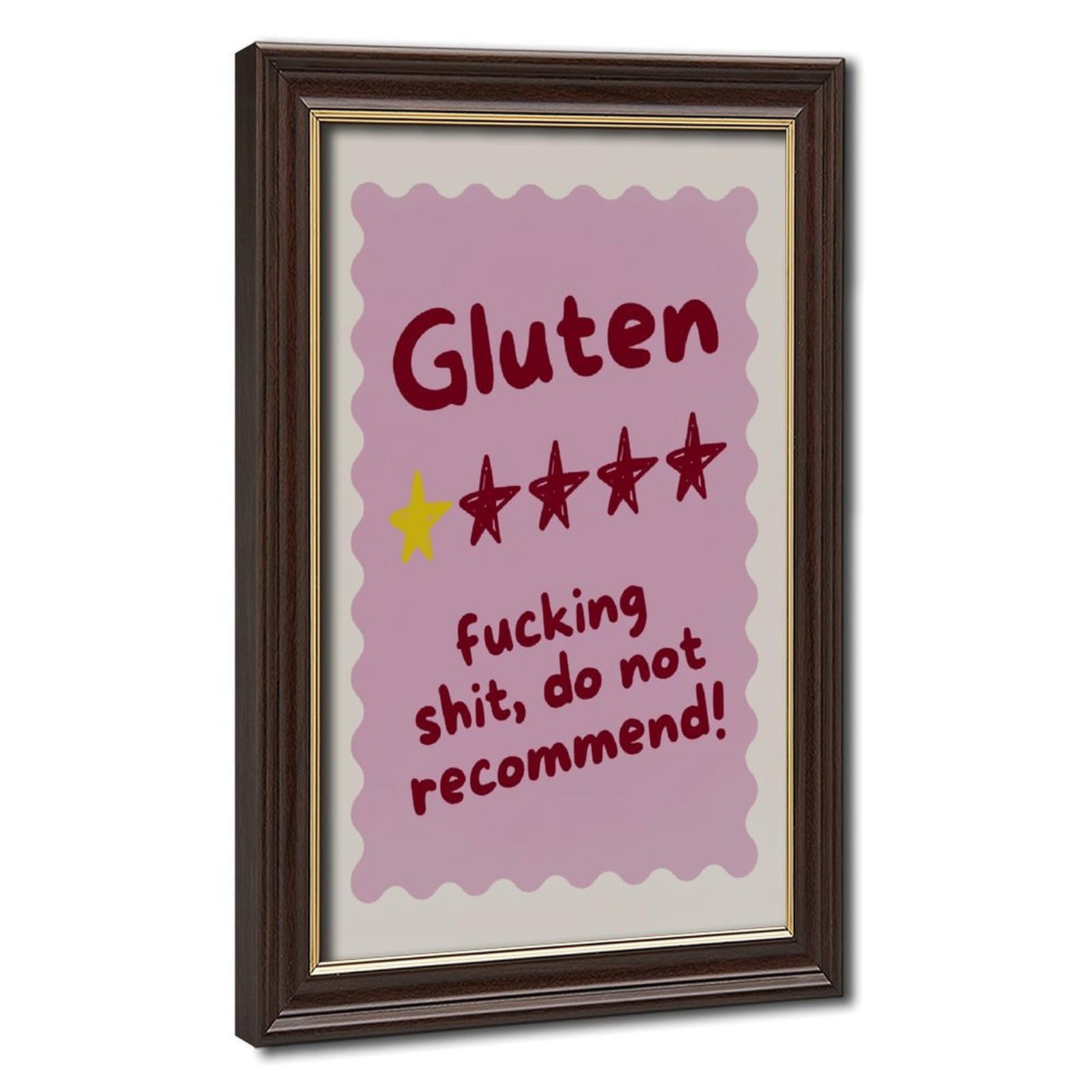 AYINUER Gluten One Star Review Canvas Poster for Office Decor Gift