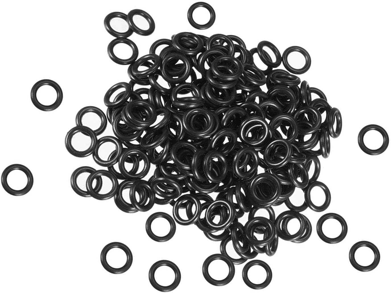 Nitrile Rubber O-Rings 8.5mm OD 5.5mm ID 1.5mm Width Metric Sealing Washer Round O-Ring Gasket O Rings Seal Grommets, Black, Pack of 50