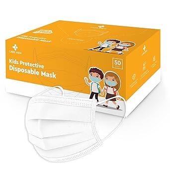 Careview KIDS 4 Ply Disposable Surgical Face Masks Pack of 50, White Color (KIDS-4PLY-MASK)