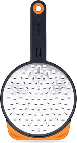 Miniatura 9 de Dreamfarm Ograte - Rallador mediano de dos caras para alimentos y verduras con gancho antideslizante para cuenco y pie, rallador mediano de 0.118