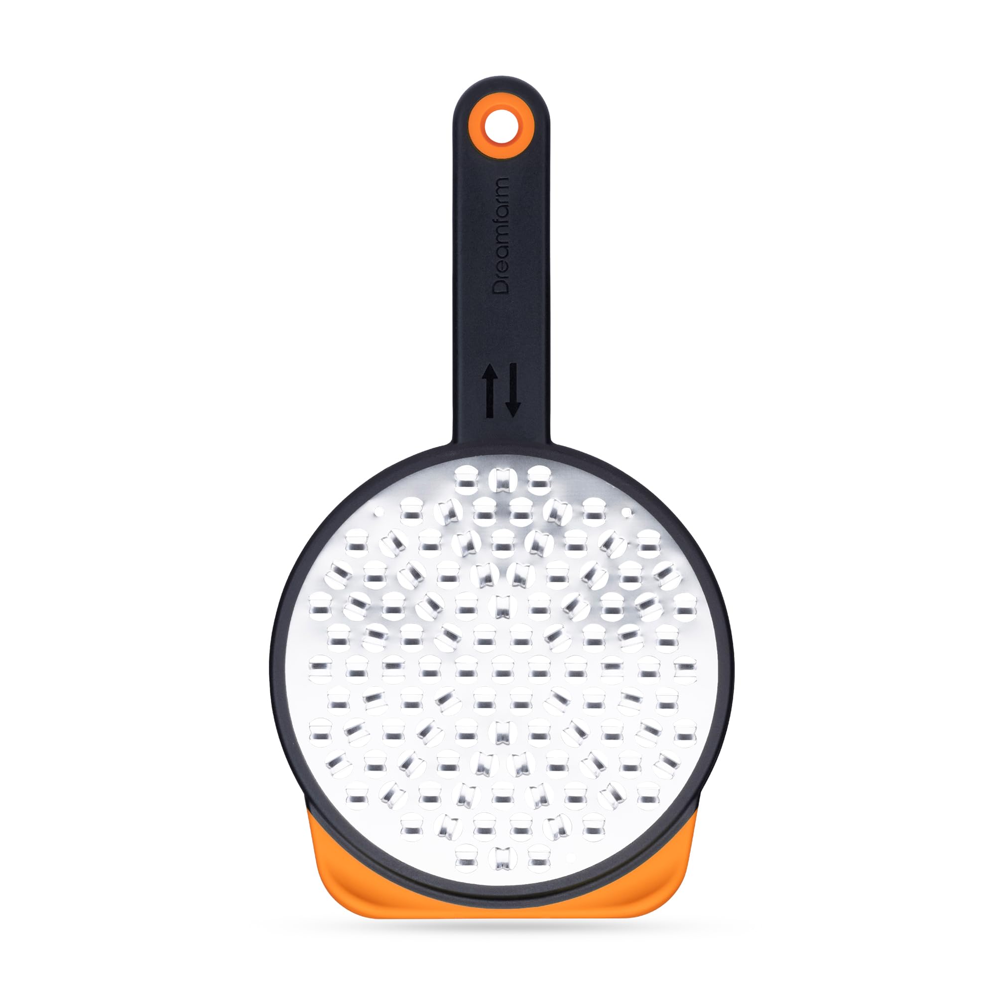 DreamfarmOgrate Two-Sided Coarse Food & Vegetable Speed-Grater with Non-Slip Bowl Hook & Foot - 6mm Coarse Grater, Orange