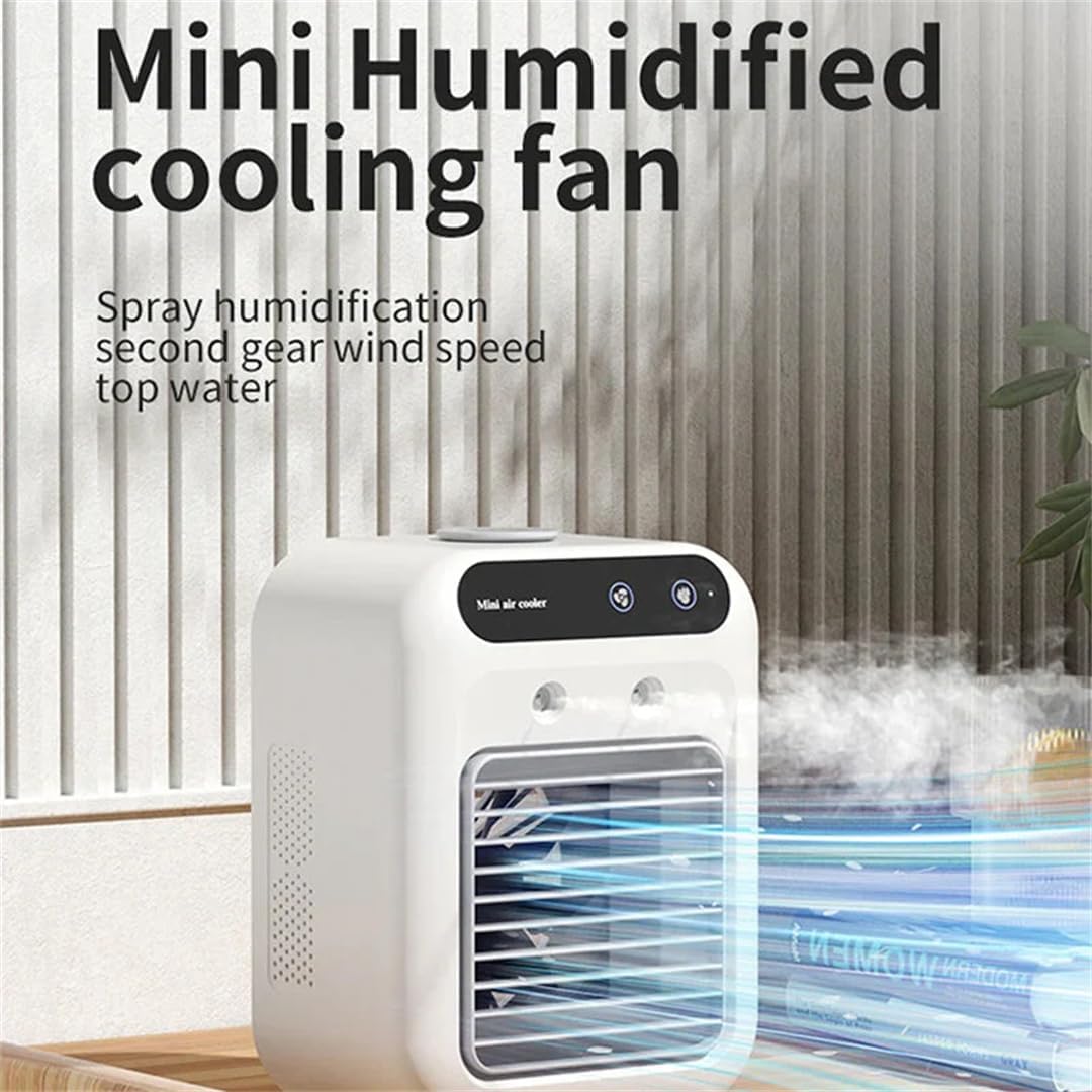Climatiseur Portable Zensairex, Petit Climatiseur Portable, Mini Climatiseusr, Humidificateur À Brumisation, Inclinaison Réglable À 15°, Grande Maison Et La Chambre, Rechargeable Sur Secteur (a)